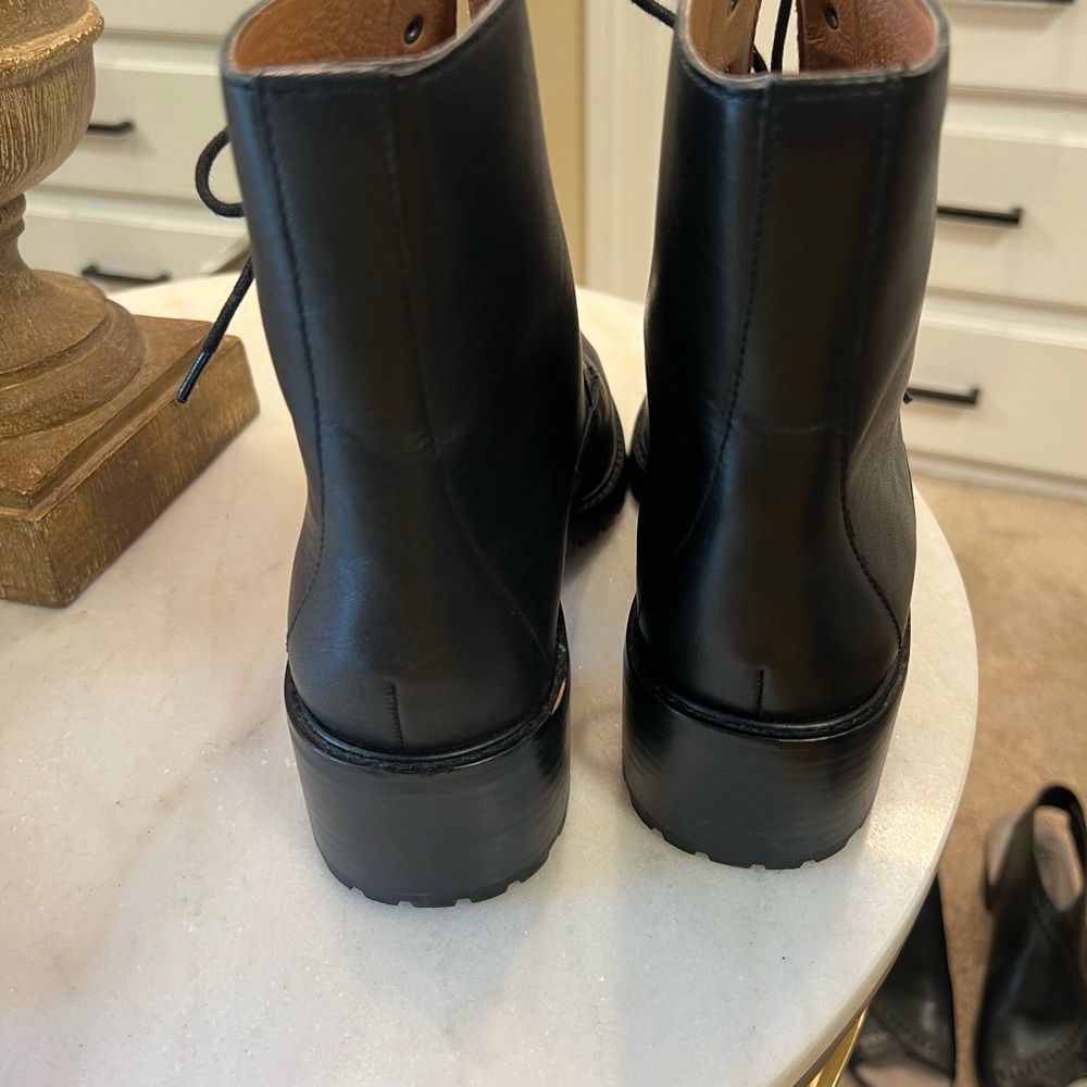 Madewell Black Leather Combat Boots - Picture 4 of 9